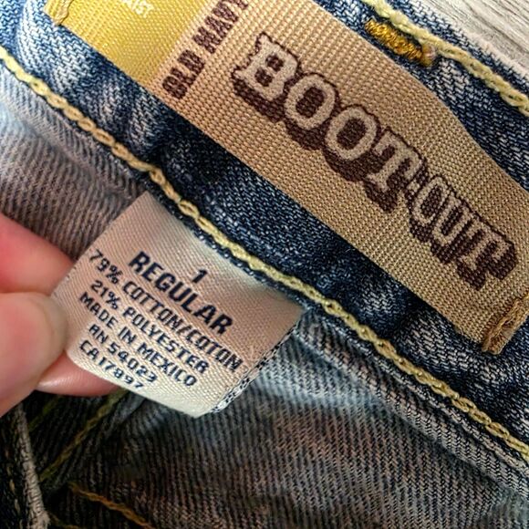 VTG Y2K 2006 Old Navy Ultra Low Rise Distressed Boot Cut Jeans Size 1 - Picture 4 of 7